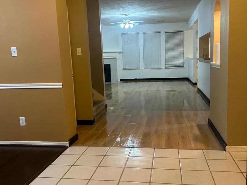 Clean hallway and living room floors